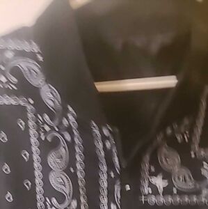 New mens black paisley jacket